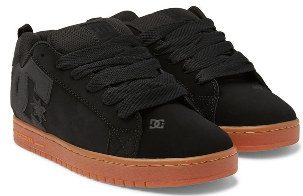 DC Shoes Men's Court Shoe Graffik Skate Black/Dark Chocolate - 300529-Size 8 M
